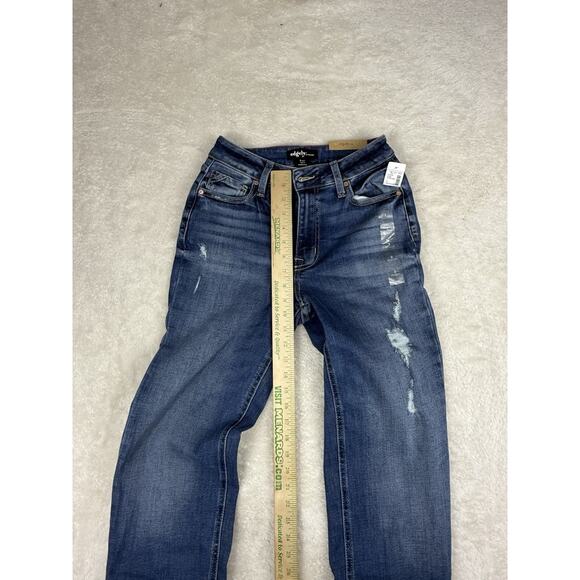 Maurices Edgely High Rise Relaxed Straight Jeans Sz 2 Distressed Stretch Denim - Picture 5 of 10